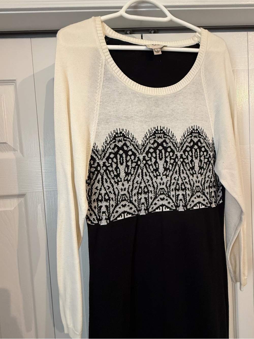 ECI Cream and Black Women’s Dress